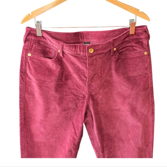 True Religion Halle Mid Rise Burgundy Corduroy Skinny Jeans 33 - Picture 3 of 9
